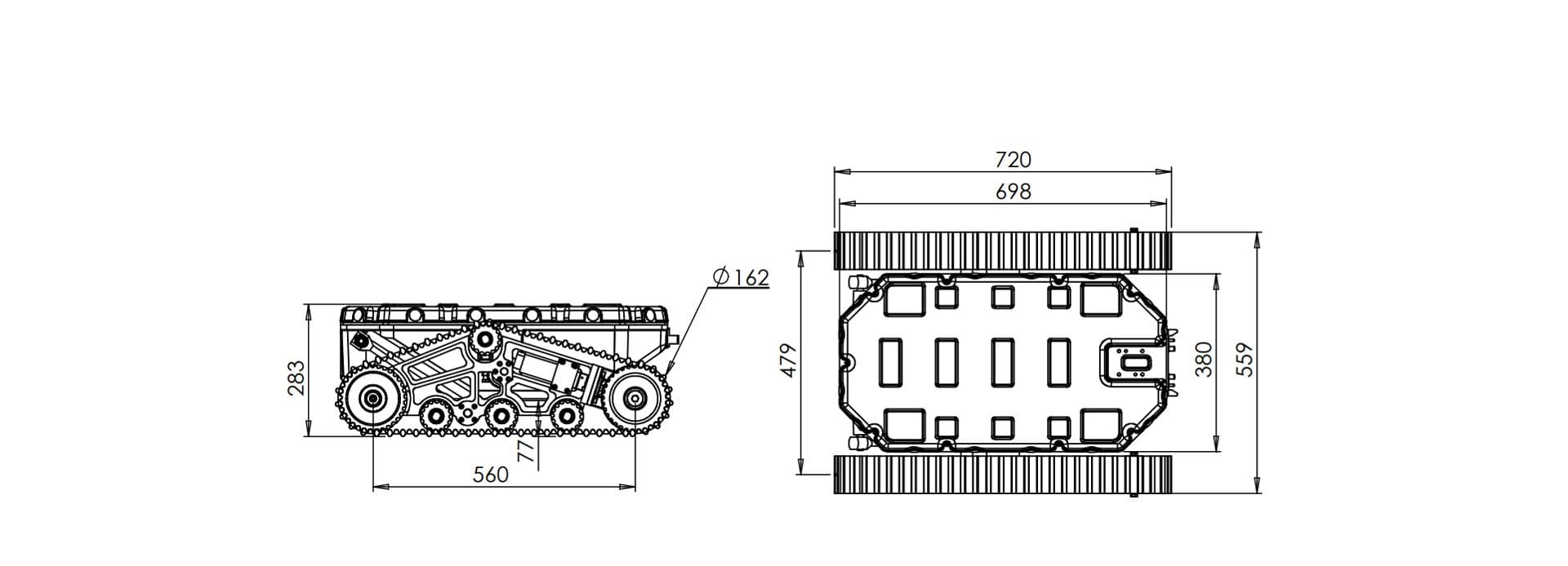 Navigator L1 Crawler PlatformExterior Dimension